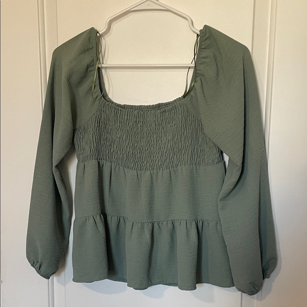 Universal Thread Sage Smocked Blouse